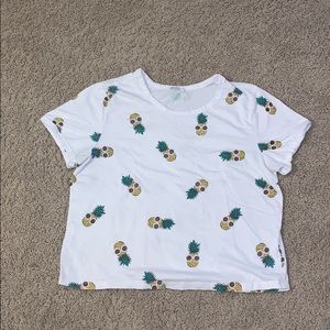 fun, beach pineapple crop top t-shirt